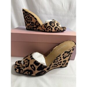 Lisa Vicky Women Shoes Size 7M Adore-V Leopard FAB Open Toe Stacked Heal Sandal